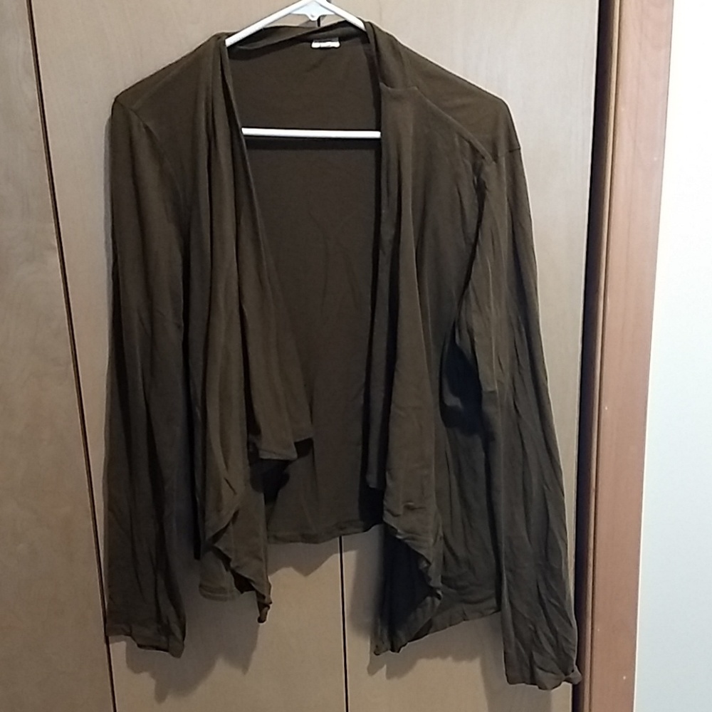 Olive green J Crew knit cardigan